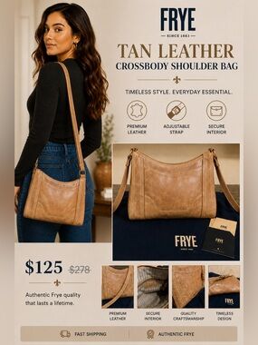 Frye Tan Leather Crossbody Shoulder Bag